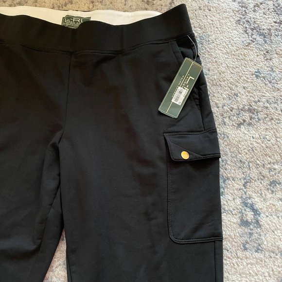 Lauren Ralph Lauren | LRL Active Black Cargo Pants Pockets Womens XL NWT Yoga - Picture 5 of 11